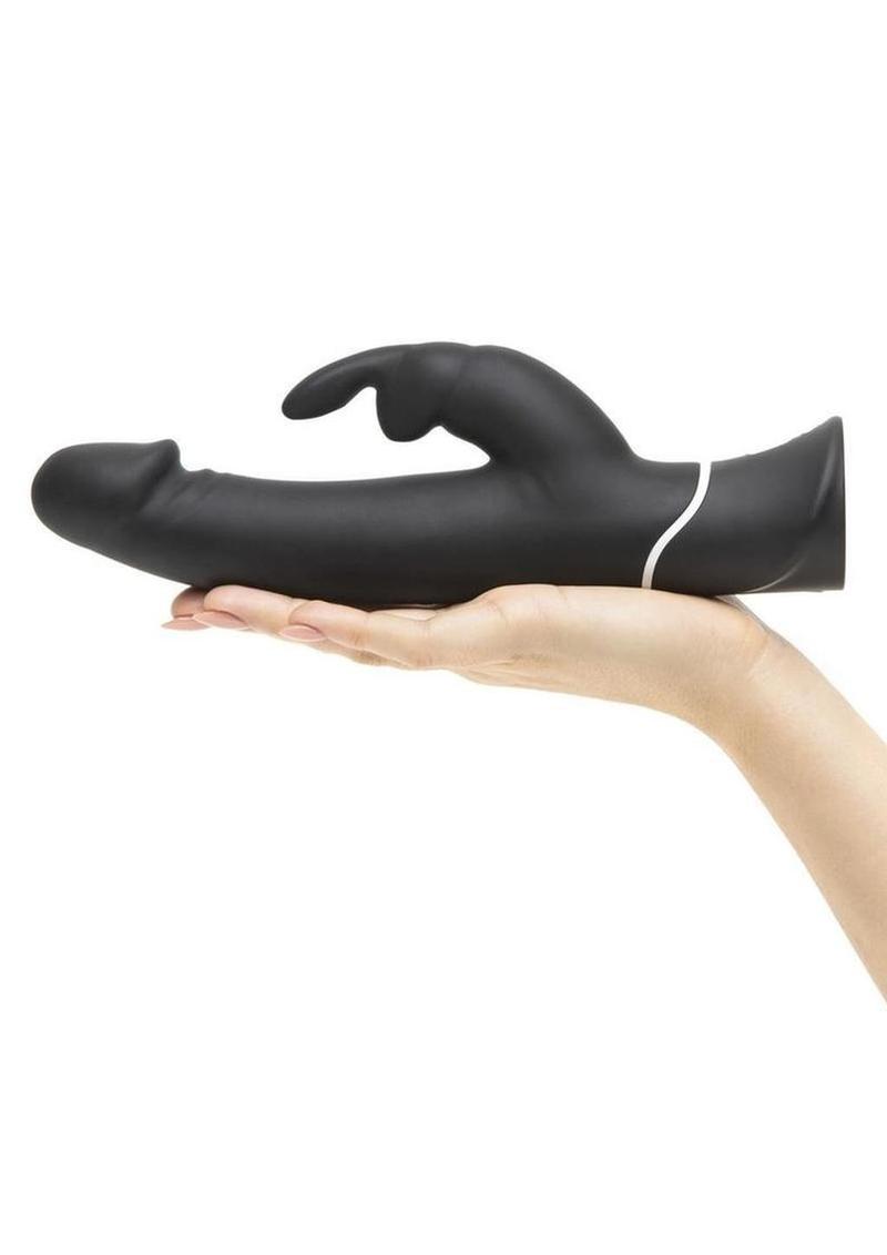 Happy Rabbit Realistic Silicone Rabbit Vibrator - Black
