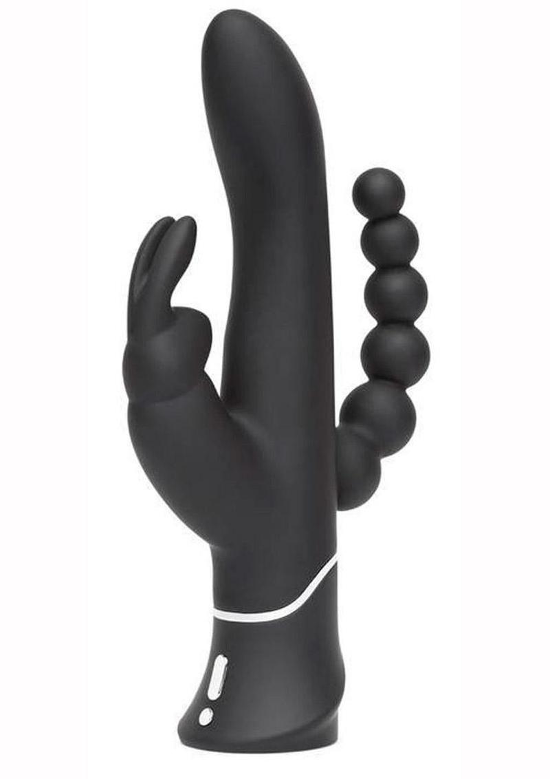 Happy Rabbit Triple Curve Silicone Rabbit Vibrator - Black