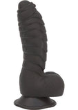Addiction Toy Collection Ben Silicone Dildo with Balls 7in - Black