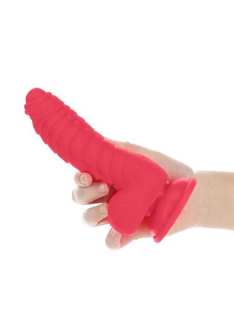 Addiction Toy Collection Tom Silicone Dildo with Balls 7in - Pink