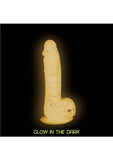 Addiction Toy Collection Brandon Silicone Glow-In-The-Dark Dildo with Balls 7.5in - Pink