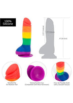 Addiction Toy Collection Justin Silicone Dildo with Balls 8in - Multicolor