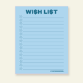Wish List - Funny Blue Notepad