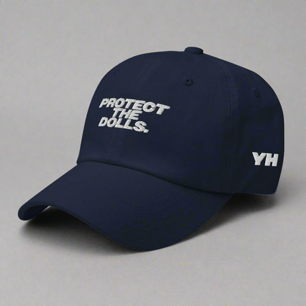 Protect the Dolls Dad Hat by YES HOMO in Navy