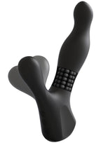 OptiMALE Rimming P-Massager Rechargeable Silicone Vibrating and Rotating Prostate Stimulator - Black