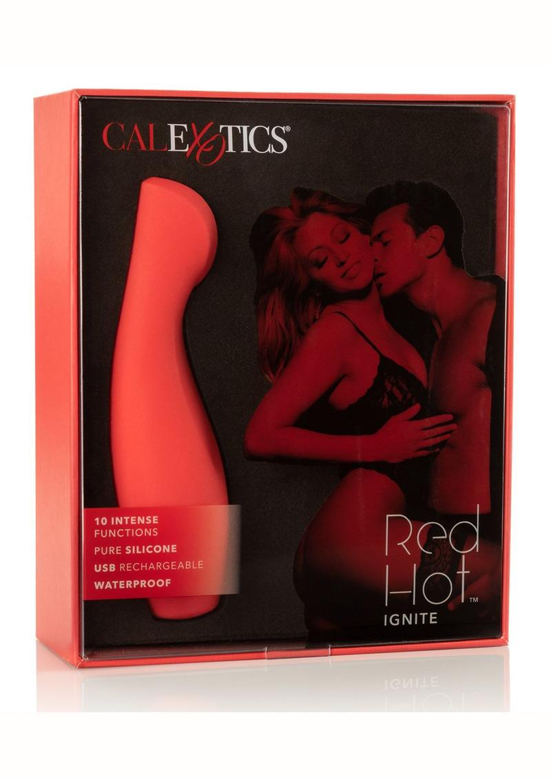 Red Hot Ignite Clitoral Stimulation Silicone Rechargeable Waterproof Mini Vibrator - Red