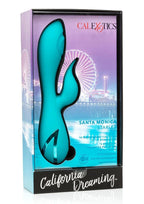 California Dreaming Santa Monica Starlet Rechargeable Silicone Thumping Rabbit Vibrator - Blue