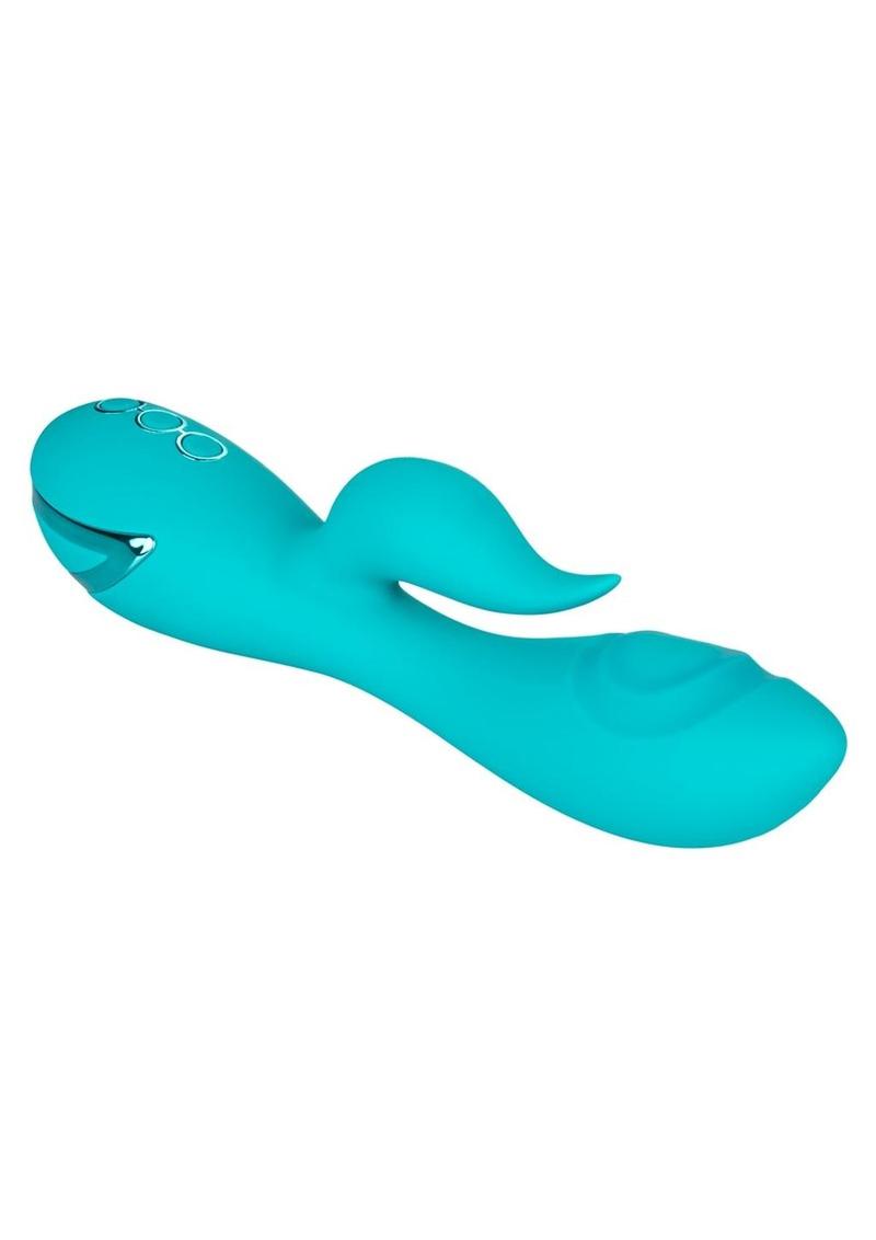 California Dreaming Santa Monica Starlet Rechargeable Silicone Thumping Rabbit Vibrator - Blue