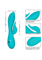 California Dreaming Santa Monica Starlet Rechargeable Silicone Thumping Rabbit Vibrator - Blue