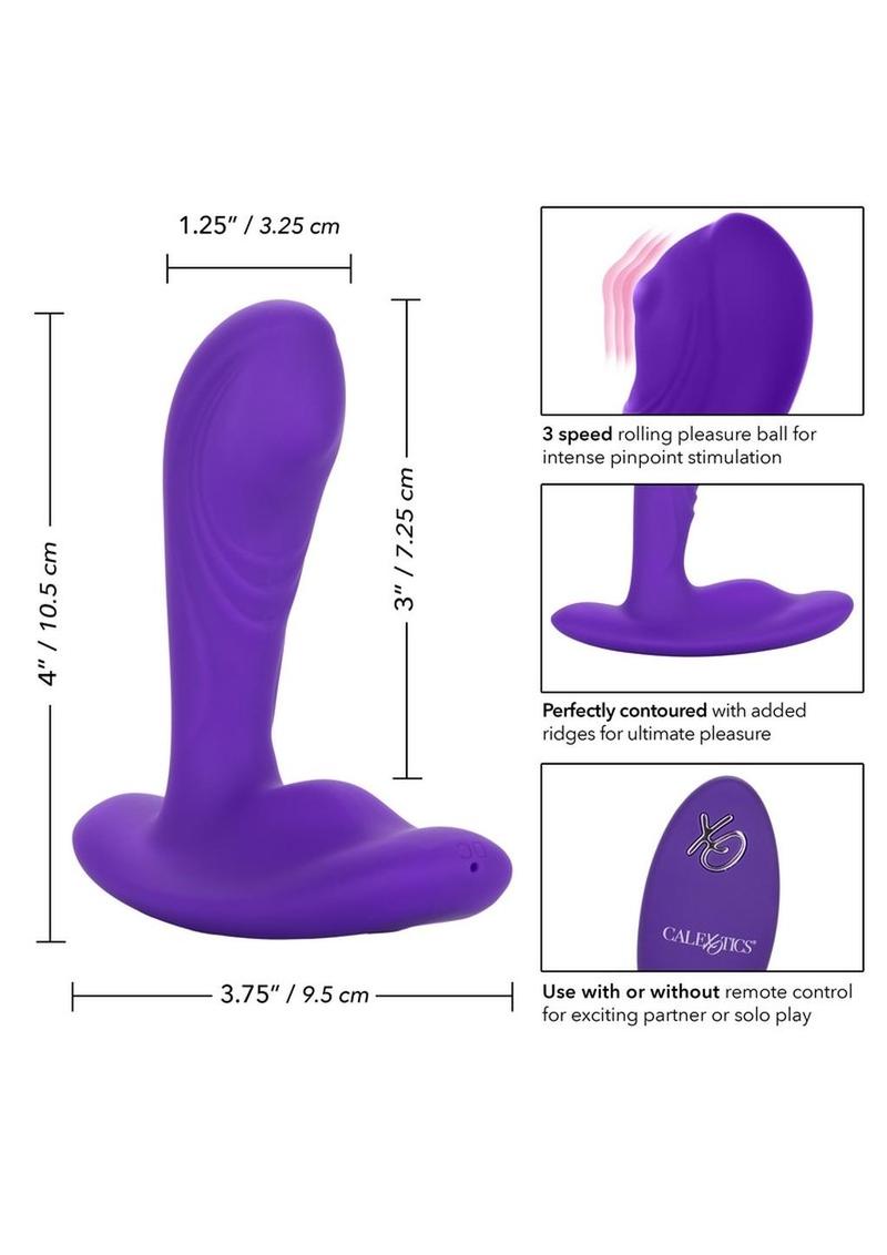 Pinpoint Pleaser Silicone Rechargeable Vibrator with Remote Control - Purple