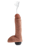 King Cock Squirting Dildo with Balls 8in - Caramel