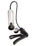 Pump Worx Pro-Gauge Power Penis Pump - Clear and Black