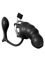 Anal Fantasy Elite Silicone Ass-Gasm Cock Blocker Chastity Cage - Black
