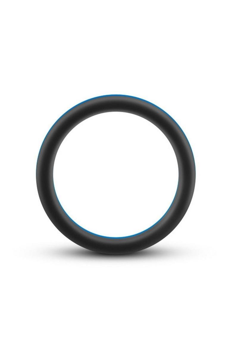 Performance Silicone Go Pro Cock Ring - Black/Blue