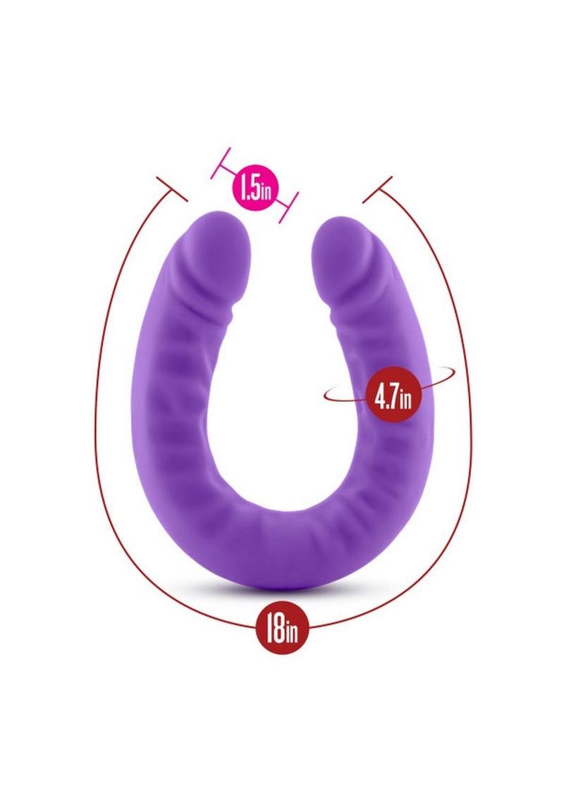 Ruse Silicone Slim Double Dong Dildo 18in - Purple