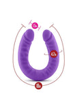 Ruse Silicone Slim Double Dong Dildo 18in - Purple