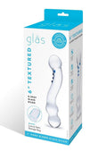 Gläs 6" Curved P-Spot Glass Textured Dildo