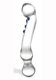 Gläs 6" Curved P-Spot Glass Textured Dildo