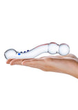 Gläs 6" Curved P-Spot Glass Textured Dildo