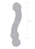 Gläs 6" Curved P-Spot Glass Textured Dildo