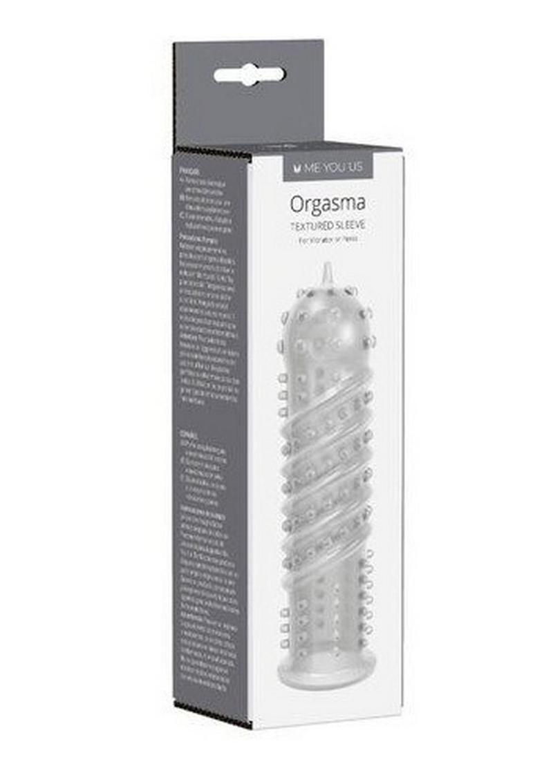 ME YOU US Orgasma Textured Penis or Vibrator Sleeve - Clear
