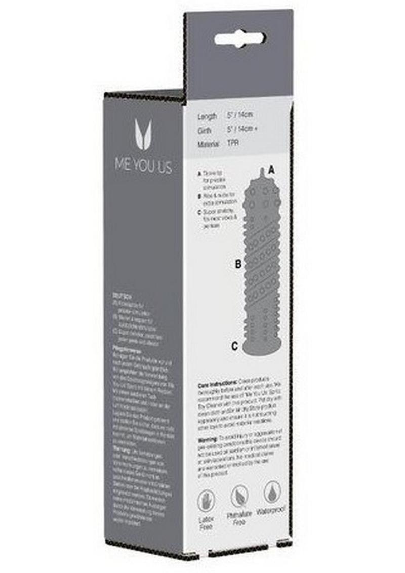 ME YOU US Orgasma Textured Penis or Vibrator Sleeve - Clear