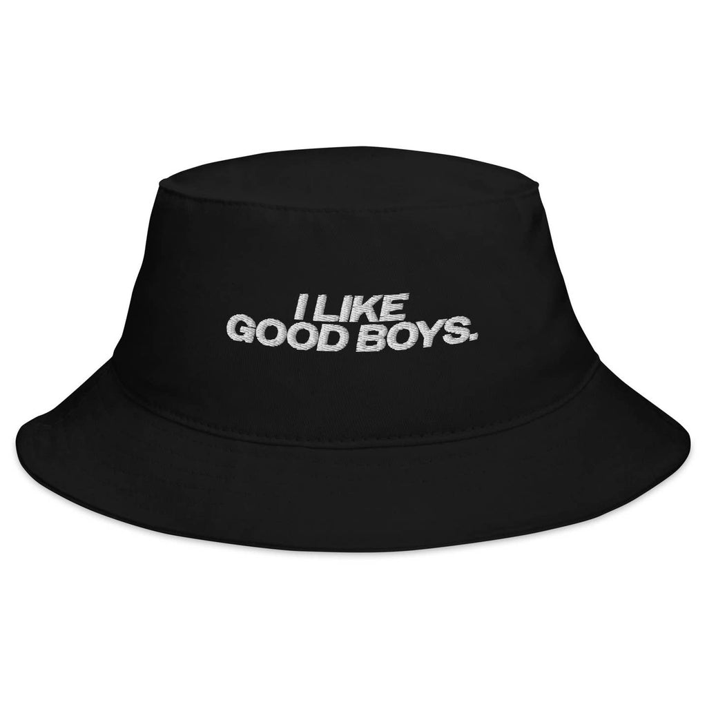 I Like Good Boys Bucket Hat by YES HOMO in Black