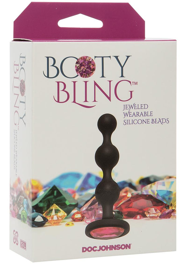 Booty Bling Jeweled Silicone Anal Plug - Pink
