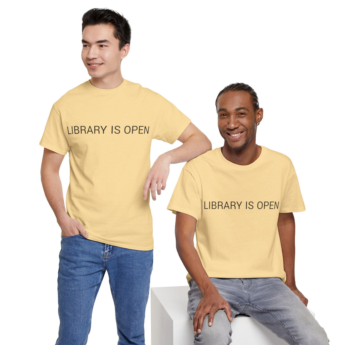 LIBRARY IS OPEN TEE BY CULTUREEDIT AVAILABLE IN 13 COLORS