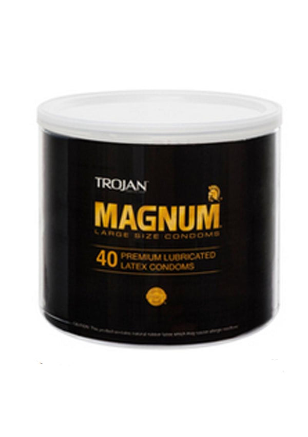 Trojan Magnum 40 Premium Lubricated Latex Condoms Large Size Condoms Bowl