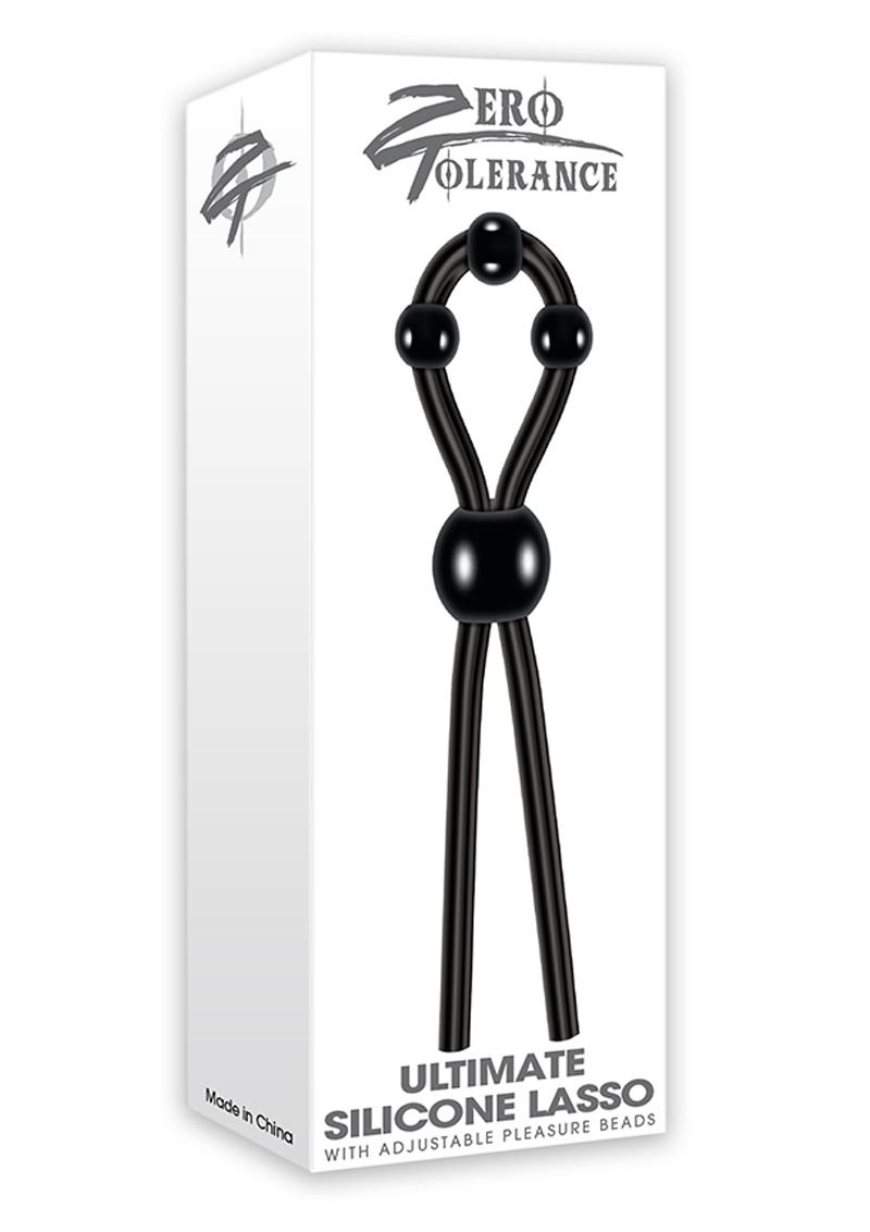 Zero Tolerance Ultimate Silicone Cock Tie with Adjustable Pleasure Beads - Black