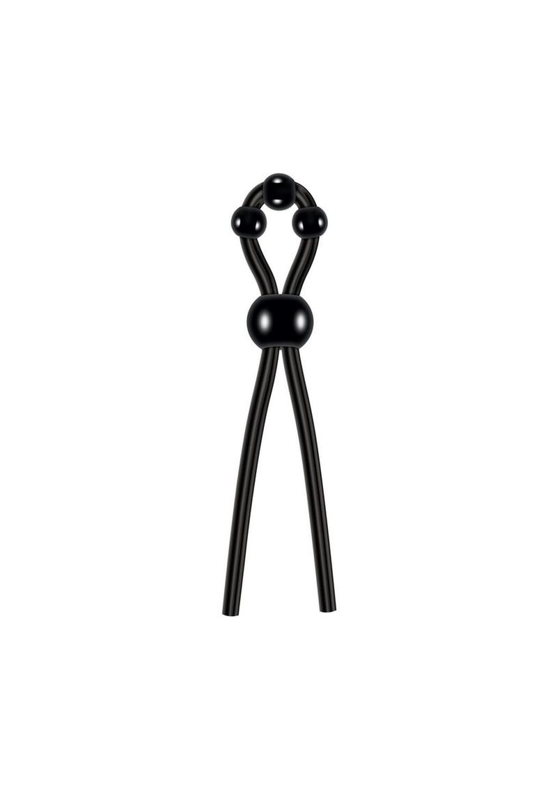 Zero Tolerance Ultimate Silicone Cock Tie with Adjustable Pleasure Beads - Black