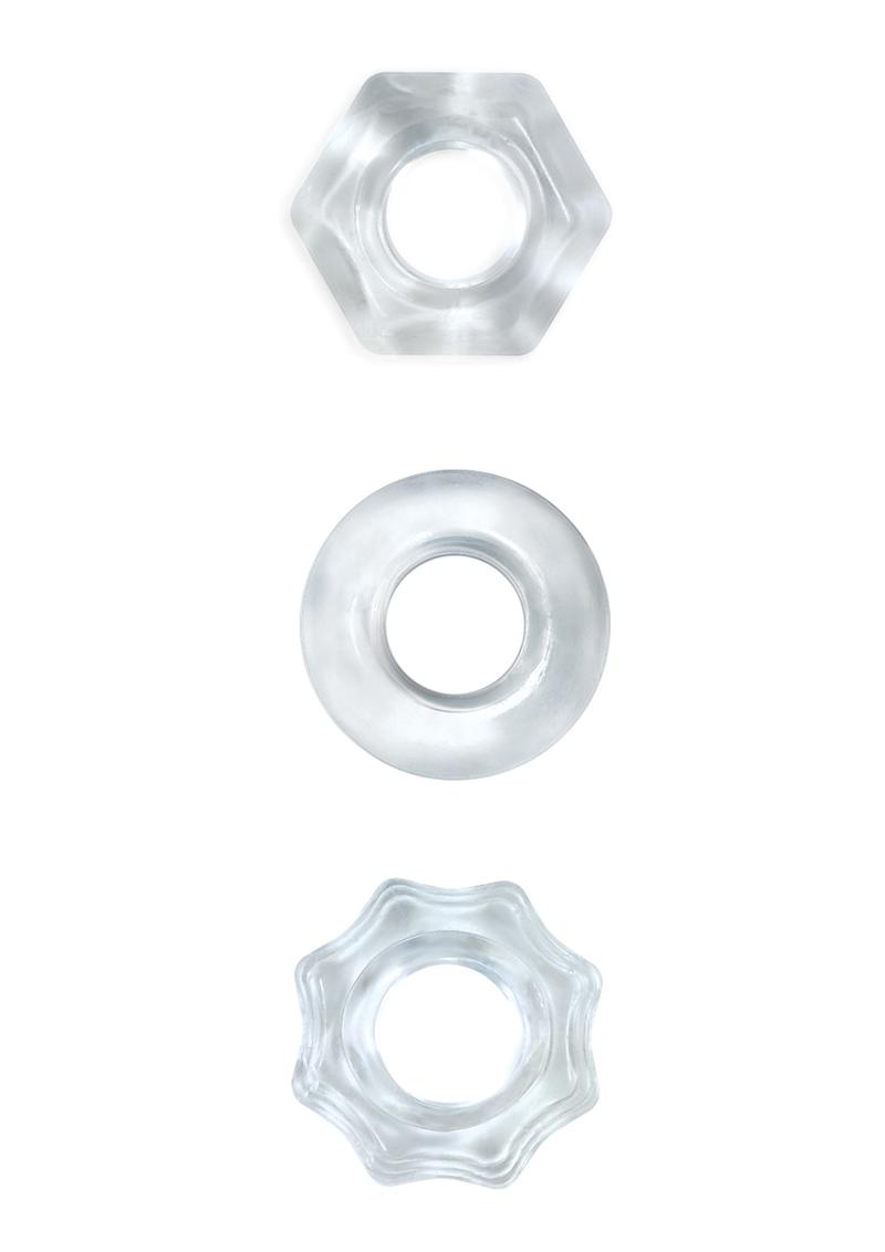 Renegade Chubbies Super Stretchable Cock Rings (Set of 3) - Clear