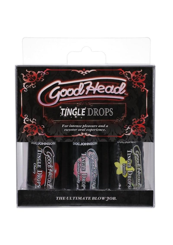 GoodHead Tingle Drops 1oz Assorted (3 Pack) - French Vanilla, Cotton Candy, Sweet Cherry