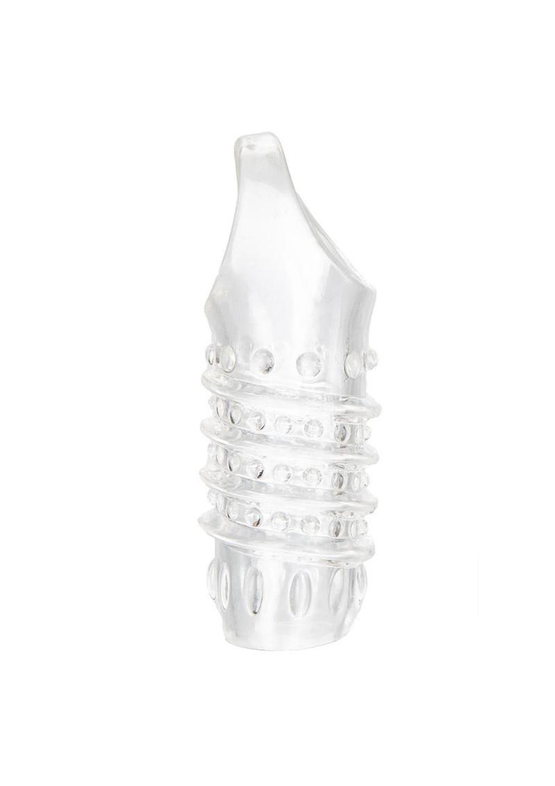 Stimulation Enhancer Textured Penis Sleeve 4.25in - Clear