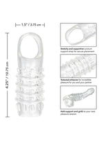 Stimulation Enhancer Textured Penis Sleeve 4.25in - Clear