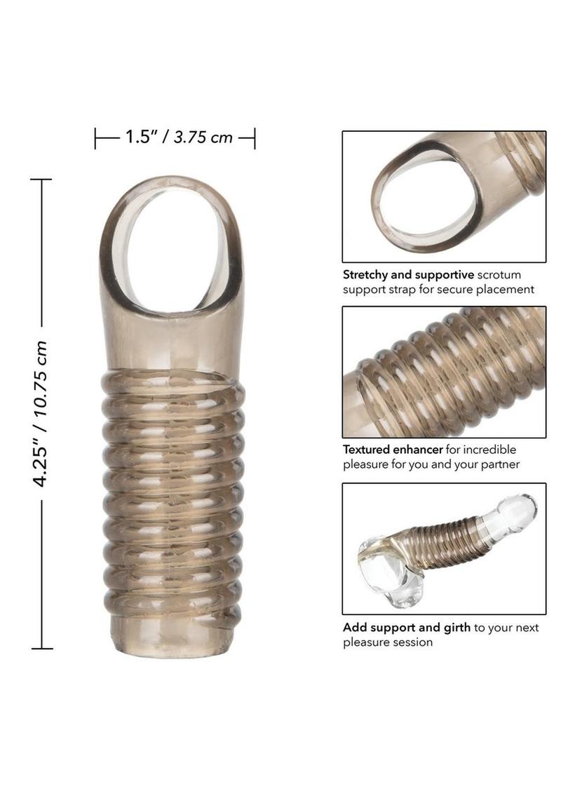Stimulation Enhancer Textured Penis Sleeve 4.25in - Smoke