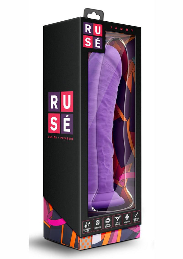 Ruse Jammy Silicone Dildo 8in - Purple