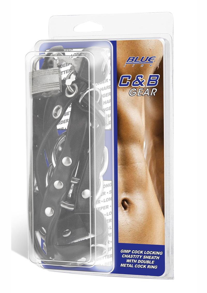 Blue Line C & B Gear Gimp Cock Locking Chastity Sheath - Black