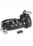 Blue Line C & B Gear Gimp Cock Locking Chastity Sheath - Black
