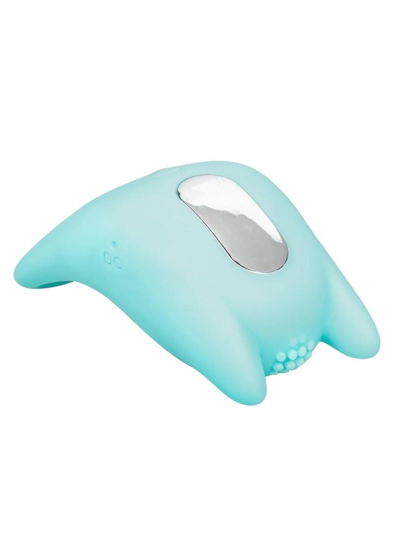 Couple's Enhancers Silicone USB Rechargeable Dual Exciter Enhancer Ring - Teal