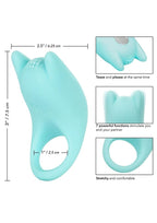 Couple's Enhancers Silicone USB Rechargeable Dual Exciter Enhancer Ring - Teal