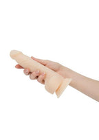 Naked Addiction Rechargeable Silicone Vibrating and Rotating Dildo 8in - Vanilla