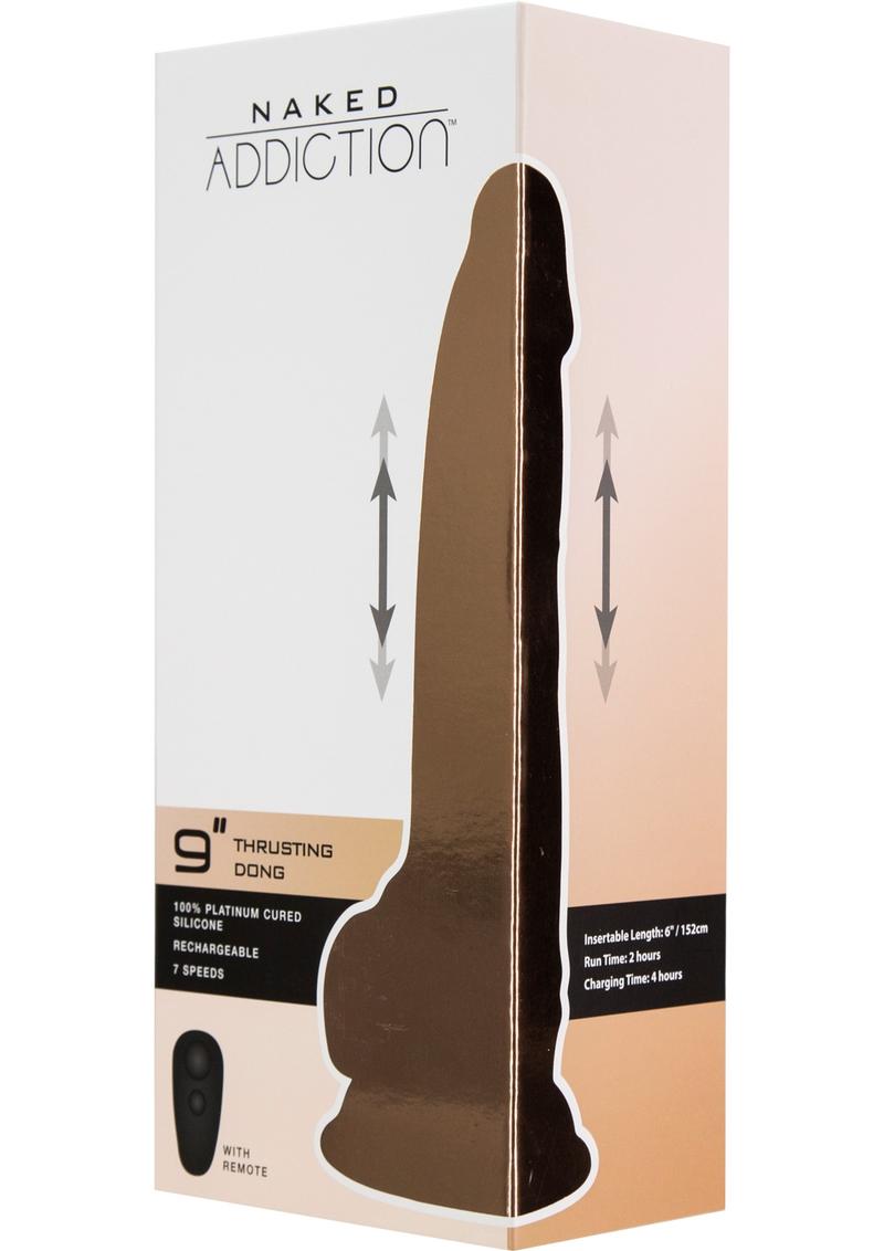 Naked Addiction Rechargeable Silicone Thrusting Dildo with Remote Control 9in - Vanilla