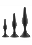 Luxe Beginner Silicone Butt Plug Kit 3 Sizes - Black