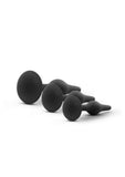 Luxe Beginner Silicone Butt Plug Kit 3 Sizes - Black