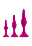Luxe Beginner Plug Kit Silicone Butt Plugs 3 Sizes - Pink