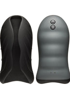 OptiMALE Secondskyn Silicone Warming Vibrating Stroker - Black