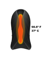 OptiMALE Secondskyn Silicone Warming Vibrating Stroker - Black