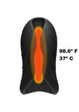 OptiMALE Secondskyn Silicone Warming Vibrating Stroker - Black
